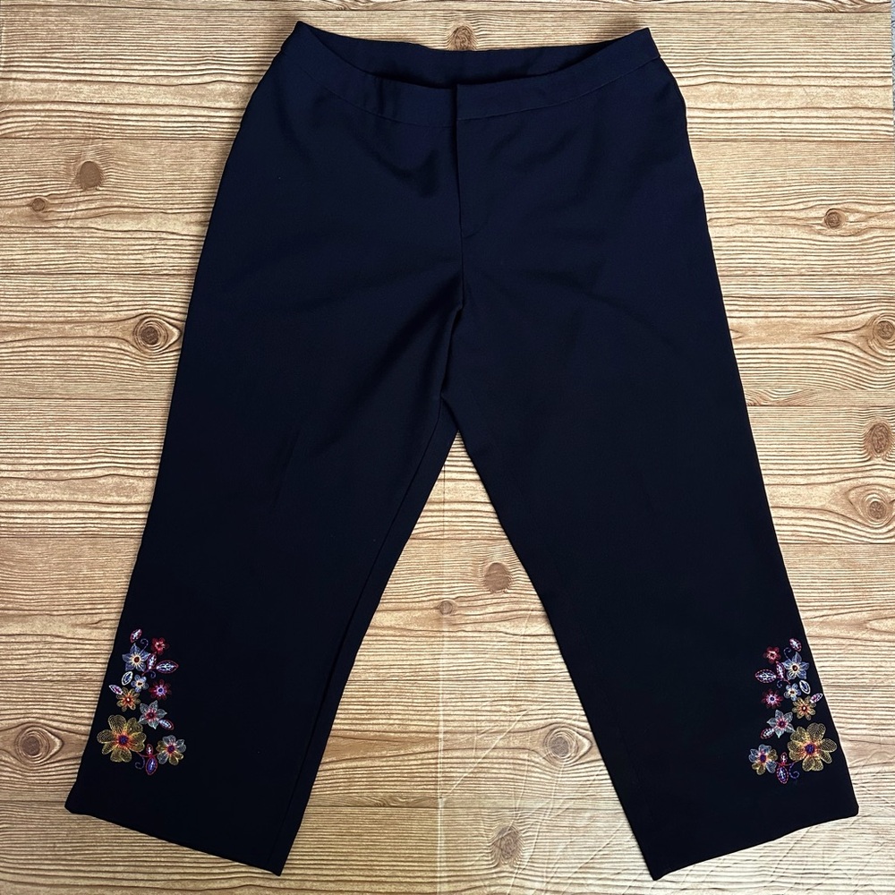 Vintage decorated embroidered slacks pants trousers